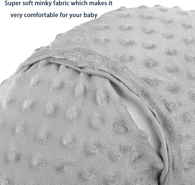 iEvolve Minky Nursing Pillow Cover Breast Feeding Pillow Cover Slipcover U Shape for Baby Boy Girl,Cover Only(Black)