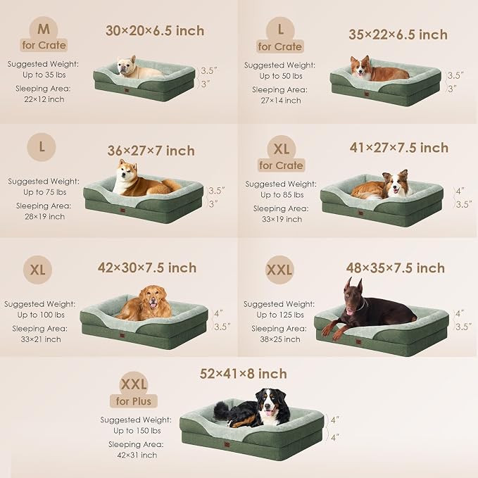 EHEYCIGA Orthopedic XL Dog Bed for Large Sized Dog, Waterproof Liner & Washable - Image 5