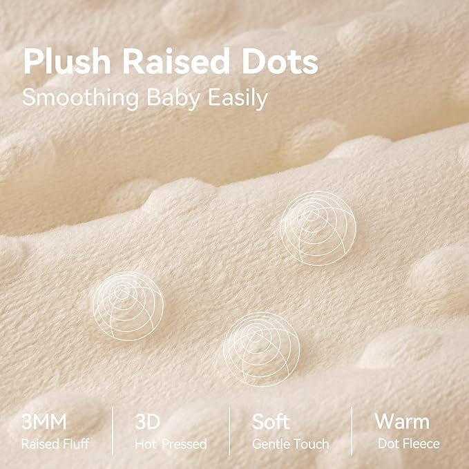 Fleece Baby Sleep Sack 0-6 Months with Plush Dots 1.5 Tog Baby Wearable Blanket with 2-Way Zipper Warm Sleeping Sack for Toddler Infant Newborn - Small, Coffee