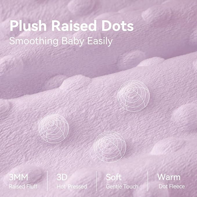 Fleece Baby Sleep Sack 18-24 Months with Plush Dots 1.5 Tog Baby Wearable Blanket with 2-Way Zipper Warm Sleeping Sack for Toddler Infant - XLarge, Taro Purple