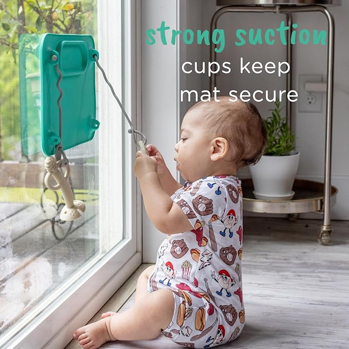 BUSY BABY Silicone Mat Bundle - 1 Original Mat Plus 1 Mini Mat, New Stronger Suction Cups, 6 Straps to Secure Baby Essentials and Keep Them Off The Floor, Baby Led Weaning, Wet Bag Included (Blue)