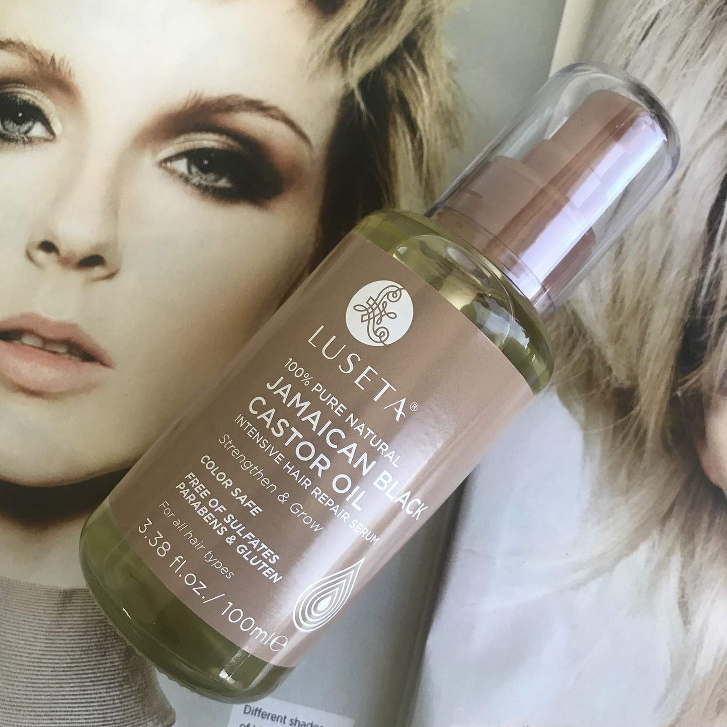 Luseta 100% Pure Natural Jamaican Black Castor Oil Hair Oil, Moisturizing & Healing, For Hair Growth 3.38oz