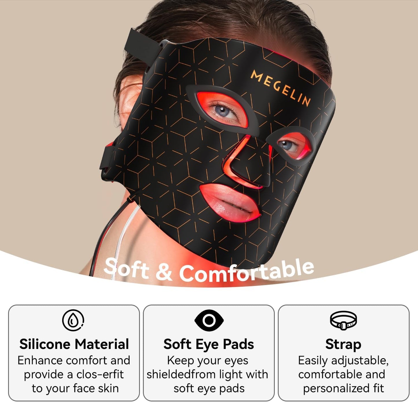 7 Colors Led Light Therapy Facial Mask, Face Light Therapy Mask for Face, Reduce Wrinkles Smooth Skin, Infrared Light Skin Rejuvenation