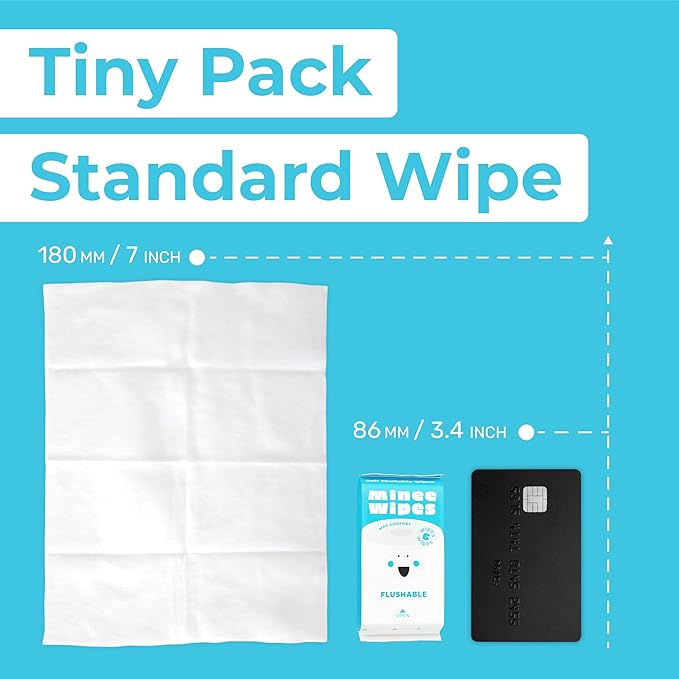 Impossibly Compact Travel Flushable Wipes - 99.5% Water and Aloe - Safe for Sensitive Skin, Hypoallergenic & Unscented - Travel Essentials for Adults, Kids & Baby Care - 48 Pack Total 288 Wipes