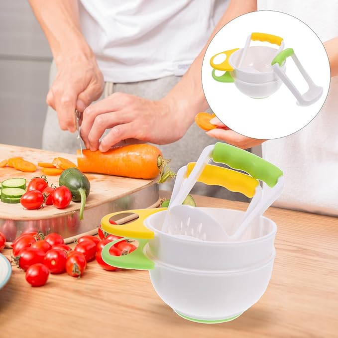 Mash and Serve Bowl, 2 Sets Food Masher Bowl Food Mill Portable Masher Maker for Baby