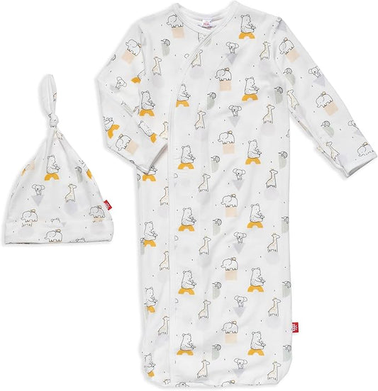 Magnetic Me Modal Newborn Sleeper Gown & Hat Set | Silky Soft Modal Fabric Sleep Sack