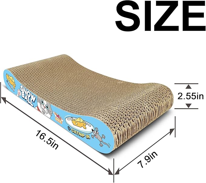 TTCAT Cat Scratching Pad, 2 Pack Corrugated Cat Scratcher Cardboard, Bone Type - Image 2