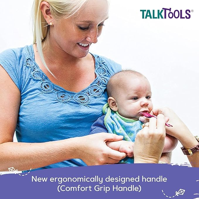 TalkTools Wee Textured Magenta Spoons | Provides oral awareness during feeding | Encourages lip closure | Normalize acceptance of foods with a variety of textures (Wee Textured, 12 Pack)