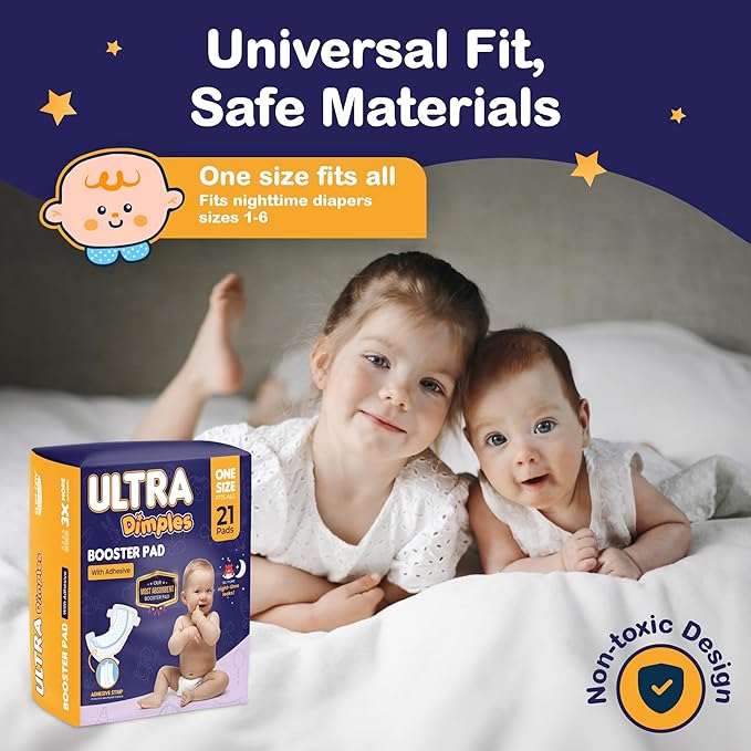 Inspire Ultra Dimples Diaper Booster Pads | Our Most Absorbent Diaper Inserts Ever | Diaper Pads Inserts Overnight or Daytime | Diaper Liners Turn Any Diaper into Super Overnight Diapers for Babies