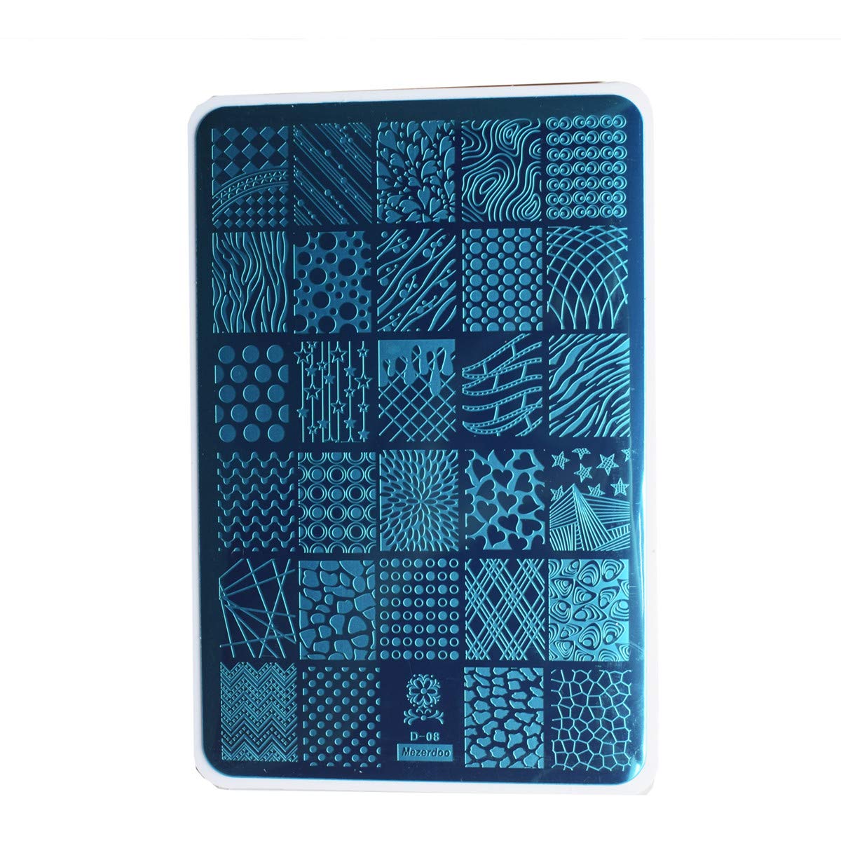 2Pcs/Set Animal Zebra Strips Stamping Template Geometry Letter Words Creative Large Size Nail Plate Printer Nail Image Plate 14.5×9.5cm (D04/D08)