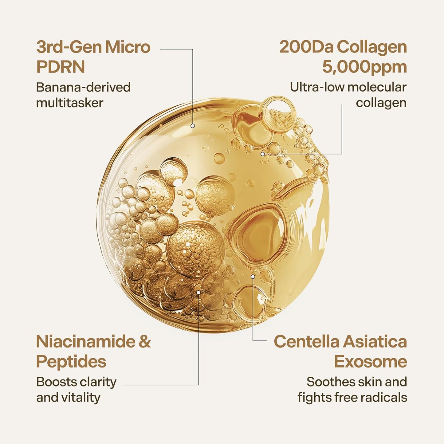 VINNE Signature Bio Deep Collagen Firming Mask – Korean Hydrogel Mask w/ 5,000ppm Ultra-Low Molecular Collagen, Centella Asiatica Exosome, Niacinamide & PDRN – Skin Care Face Mask (4 Sheets, 1.41 oz)