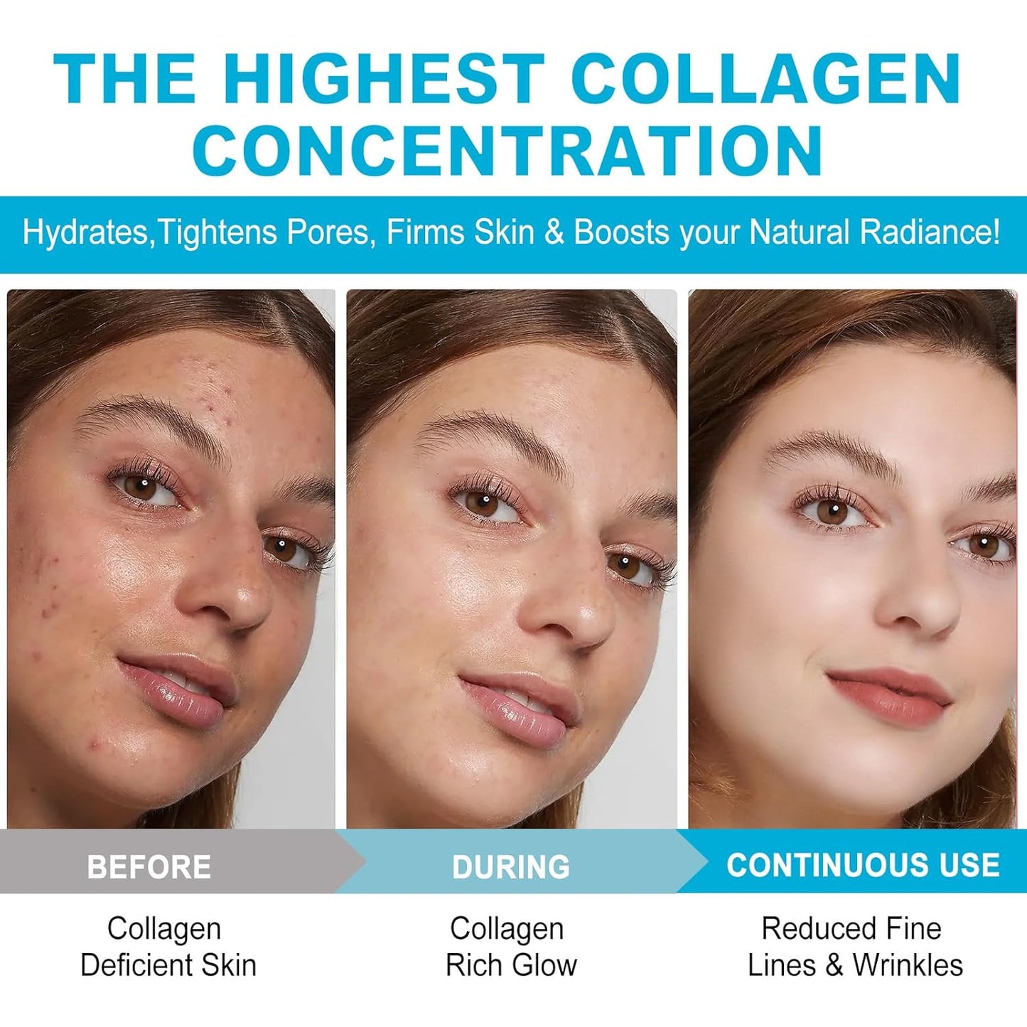 Collagen Face Mask, Deep Collagen Anti Wrinkle Lifting Mask Hydrogel Masks with Low Molecular Sheet Mask Overnight Hydrating Face Mask for Firming,Elasticity, Moisturizing for All Skin Types