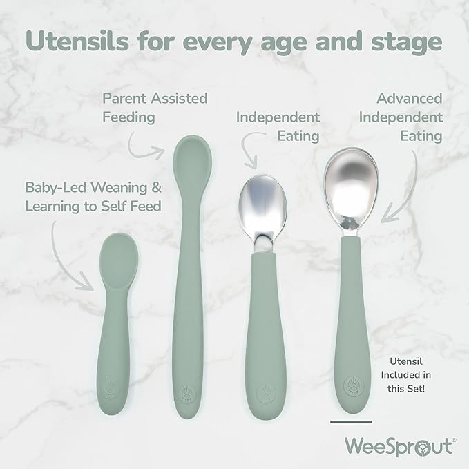 Kids Stainless Steel Utensils Set - Premium 18/8 Grade Silverware Kit - 2 Spoons, 2 Forks, and 2 Knives for Ages 4-7 - Silicone Easy-Grip Handles - Children Flatware Cutlery (Matte - Pink, Off White)
