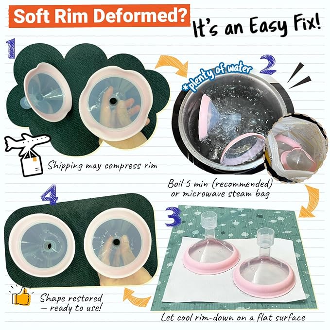 25mm Maymom MyFit Shields, Pano Series; Compatible with Medela Breast Pump- PersonalFit, Freestyle, Harmony, Maxi, Freestyle Flex Connector; Connect to Maymom Widemouth/Narrow Connector, 2pcs
