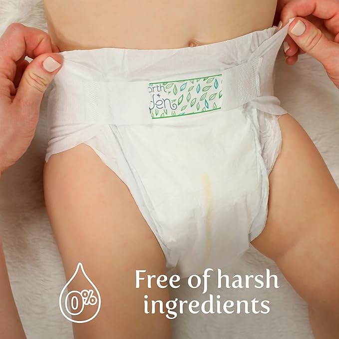 Earth & Eden Sensitive | Eco-Conscious & Hypoallergenic Diapers | Size 1 | 176 Count