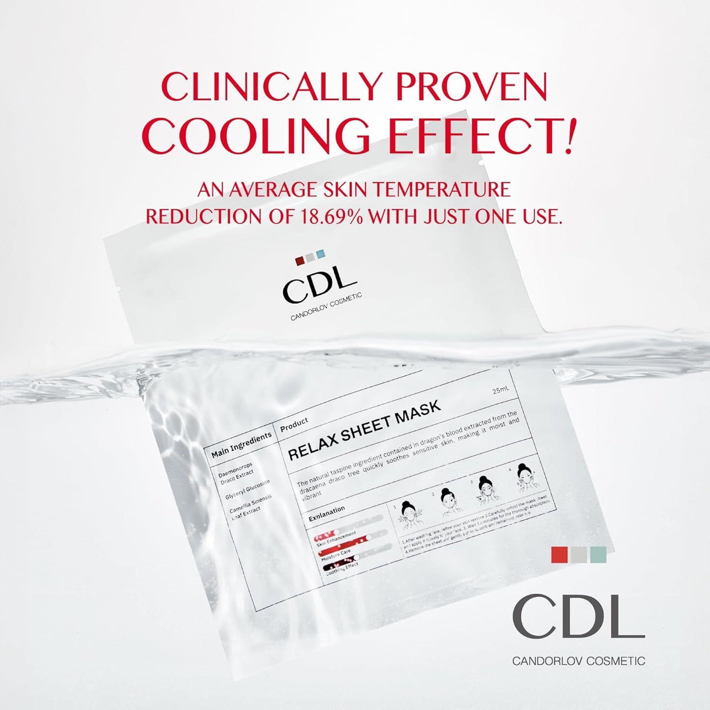 Relax Sheet Mask, 25mlx5pcs, Soothing Cooling Face Mask, Reduces Redness Swelling, Moisturizing Sheet Mask, Irritation-Free with Natural Ingredients with Pumpkin Extract & Dragon’s Blood