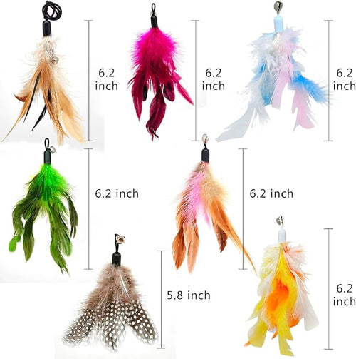 12 Pack Cat Wand Feather Toy Refills - Image 2