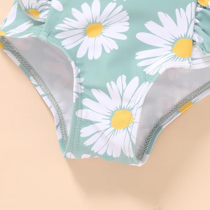 Newborn Baby Girl Ruffle Swimsuit Infant Toddler One Piece Floral Bikini Beach Bathing Swimwear Set