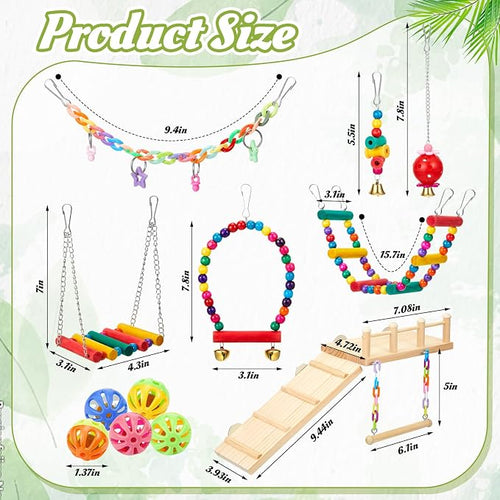 12 Pcs Parakeet Cockatiel Bird Toys, Bird Toys - Image 2