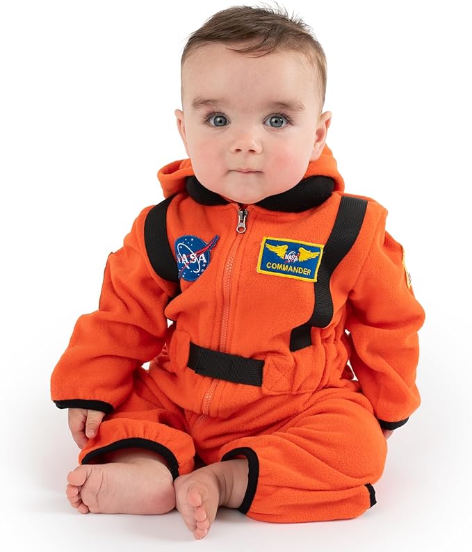 Astronaut Fleece Bodysuit - Baby & Toddler Kids Fleece Bunting with Full Zipper – Hooded One Piece NASA Jumpsuit