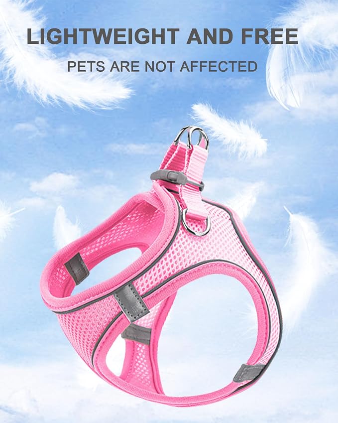 XXS Orange Soft Mesh Dog Harness and Leash Set, No Escape Puppy Harnesses - Image 2