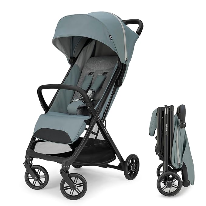 Inglesina Quid³ Stroller, Galaxy Gray - Compact Reclining Travel Stroller for Baby & Toddler 0-55 lbs, One Hand fold, Car seat Compatible, Airplane Overhead, Lightweight, Foldable, XL UPF 50+ Canopy
