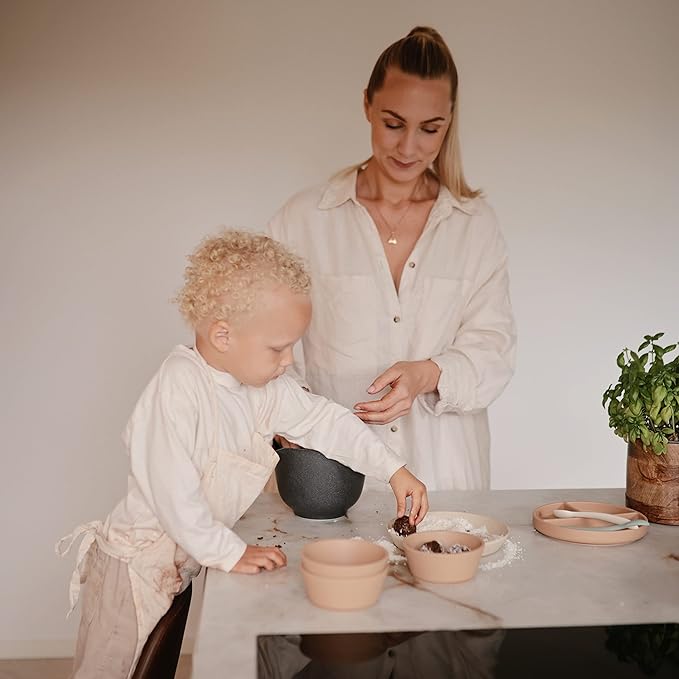 mushie Silicone Suction Bowl | BPA-Free Non-Slip Design (Cloudy Mauve)