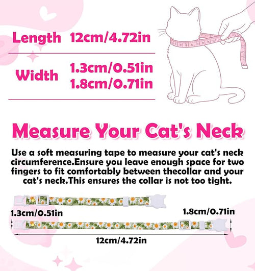 2 Pack Cat Collar Breakaway, Daisy Collar - Image 2