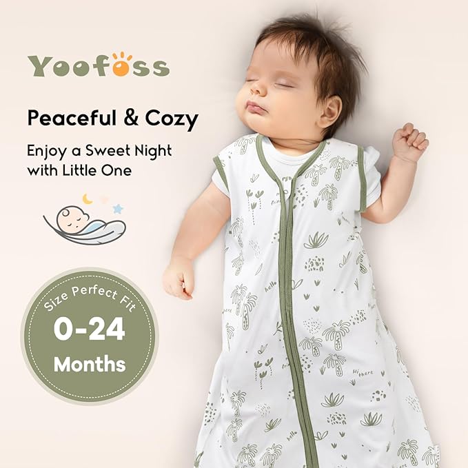 Yoofoss Baby Sleep Sack 18-24 Months 0.5 Tog Wearable Blanket for Baby, 3 Pack 100% Organic Cotton Infant Toddler Sleeping Sack 2-Way Zipper Lightweight Sleep Sack