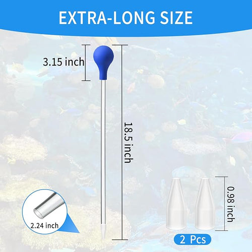 18.5 in Long Pipette for Fish Tank Coral Food Feeder Long Syringe Aquarium - Image 2