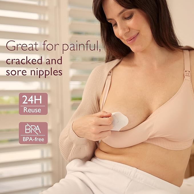 Momcozy Hydrogel Nipple Pads with Soothing Lanolin, Soothies Gel Nursing Pads Provide Instant Cooling Relief for, Breastfeeding Essentials, 12 PCS