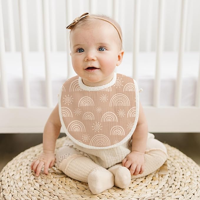 Konssy Muslin Baby Bibs 8 Pack Baby Bandana Drool Bibs Cotton for Unisex Boys and Girls, Soft Absorbent Set for Teething and Drooling