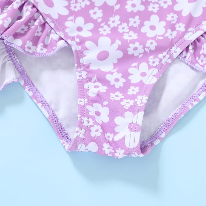 YOUNGER TREE Toddler Girls Two Pieces Swimsuit Color Block Stripe Swimwear Summer Beach Bathing Suit 18M-5T