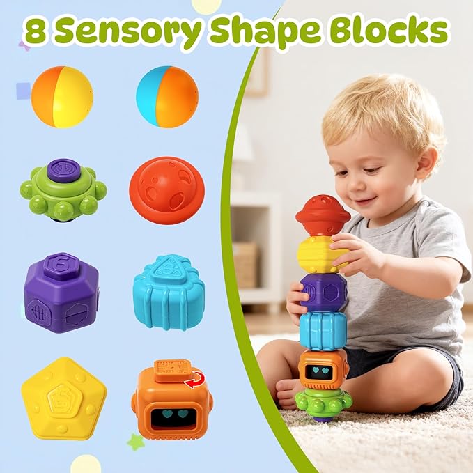 Montessori Sensory Cube for Toddlers 18 Months + | Educational Activity Center with Elastic Sides | Baby Learning Toys, Wonderful Gift for Birthday Boys & Girls
