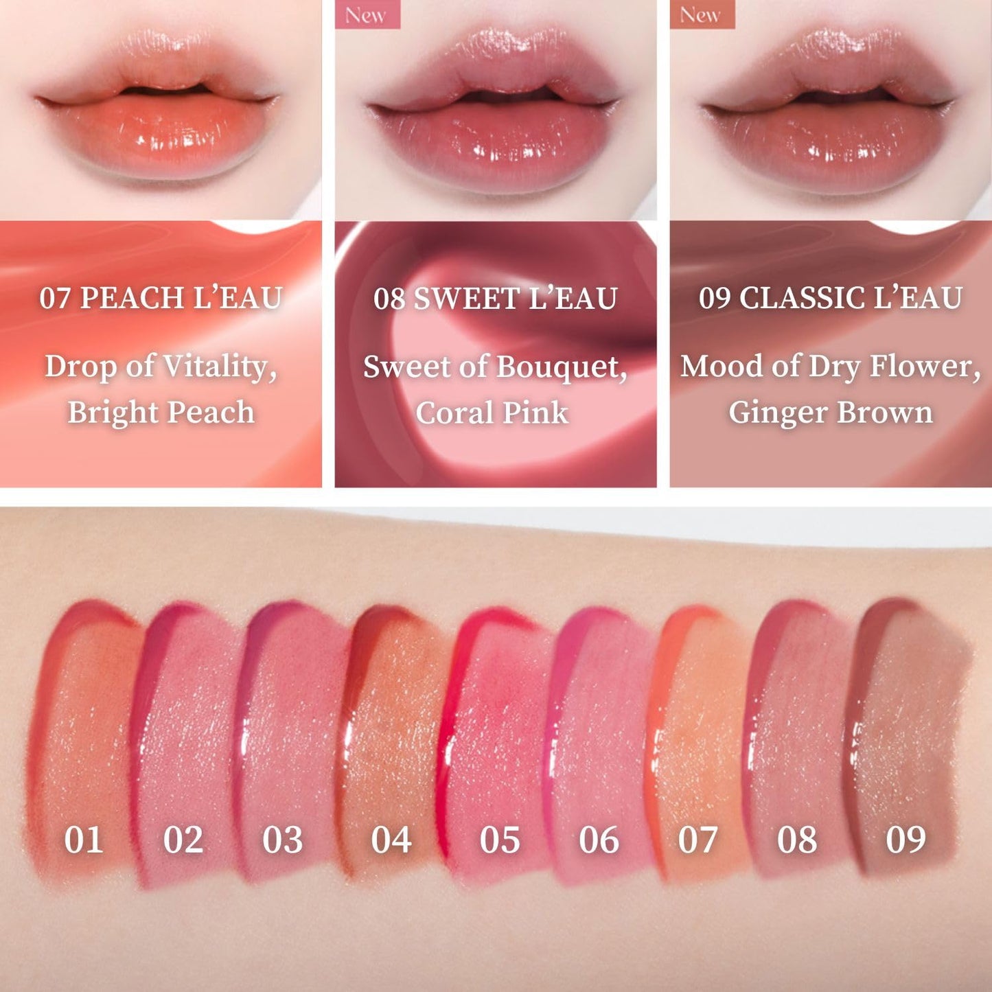 BBIA L’EAU Tint – Glossy & Glow Lip Stain, Watery Lip Tint, Non-Sticky, High Shine Finish, Long-lasting, Moisturizing, Lightweight, Natural, Daily Use, Vegan, Korean Lip Makeup (02 FLEUR L'EAU)