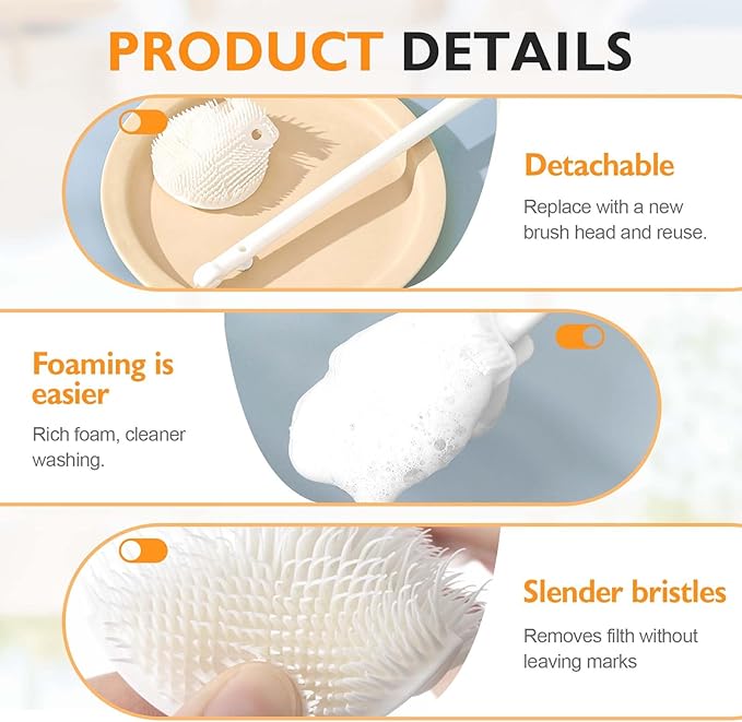 360° Flexible Silicone Bottle Brush with Long Handle,2025 New Multifunction Cleaning Foldable Cleaning Tool,Soft Bristle Silicone Cup Brush for Narrow Neck Bottles,Water Bottles (Pink A/1pcs)
