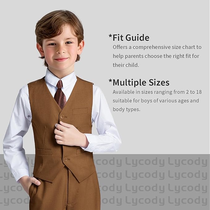 Boys Vest Set Formal Dress Suits Wedding Outfit Dresswear