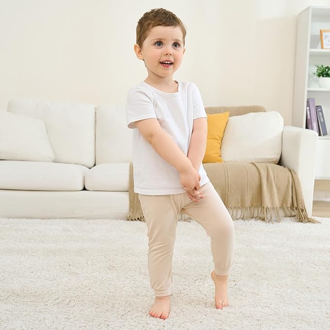 Baby Toddler Joggers Soft Pants for Boys and Girls, 0–24 Months, 2T–4T (3-Pack)