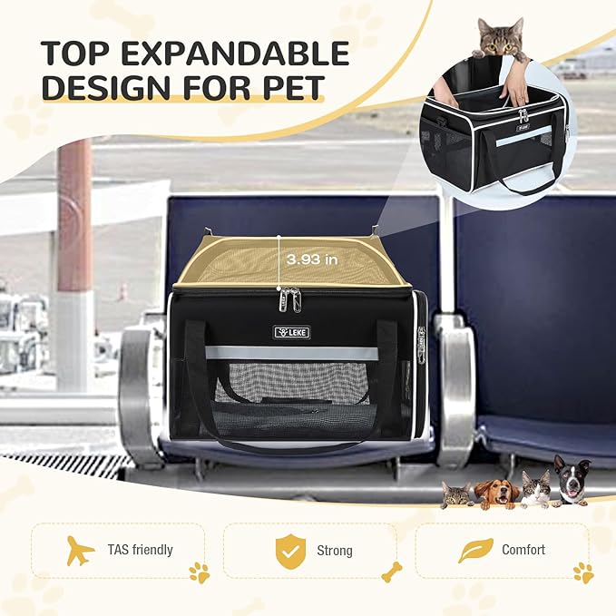 Lekereise Top-Expandable Pet Carrier 18x11x11Inch Delta American United Airline - Image 5
