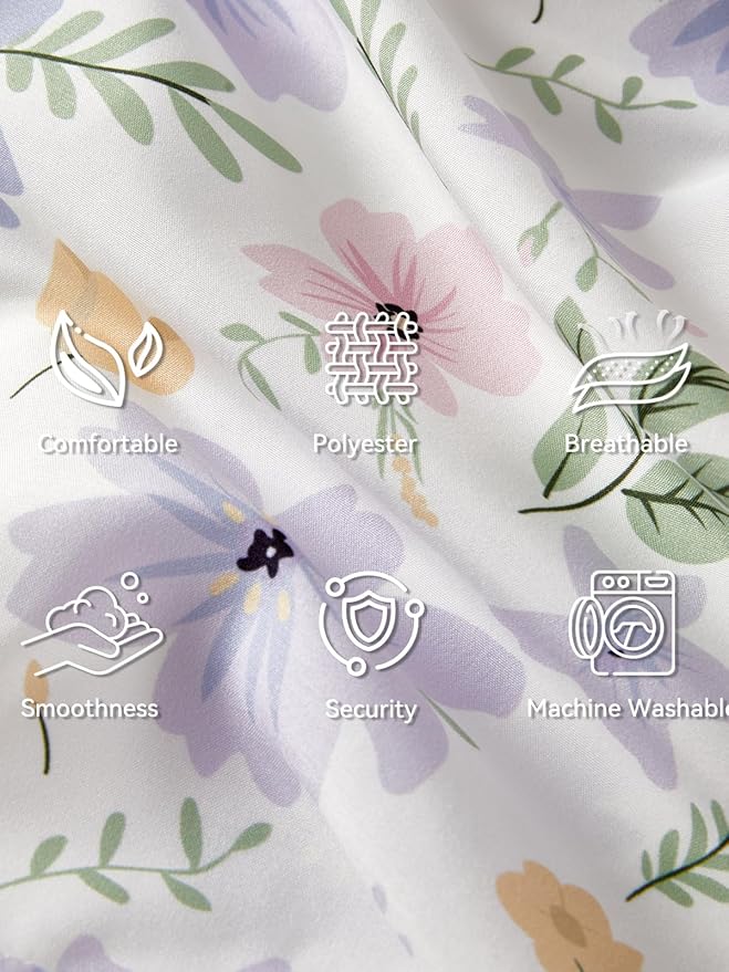 TILLYOU Toddler Pillowcases 13 x 18 Travel Pillow Case 2 Pack, Kids Pillowcases Machine Washable with Envelope Closure, Brilliant Little Flowers