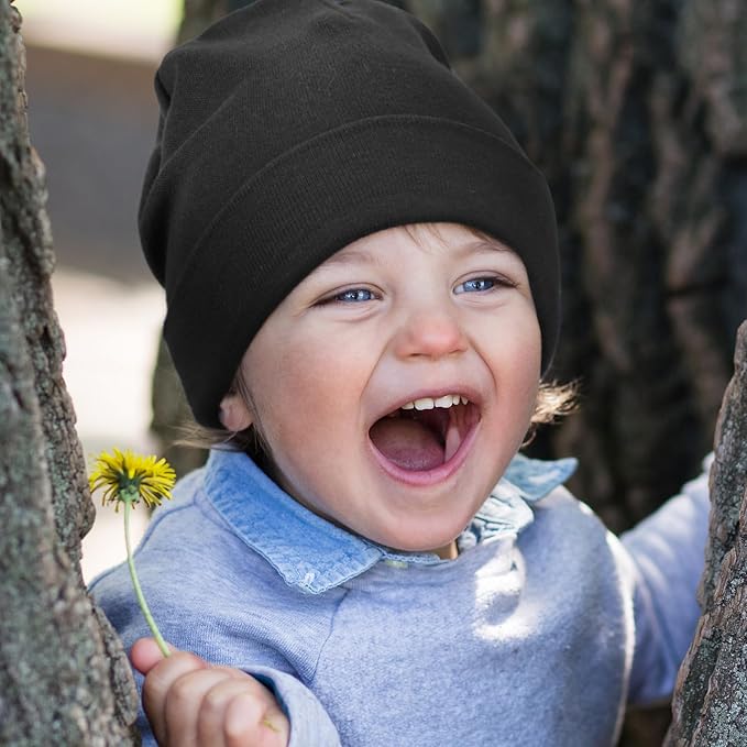 DRESHOW BQUBO 8 Pack Unisex Baby Beanie Hat Infant Toddler Kid Hats Baby Soft Cute Knit Cap Nursery Beanie