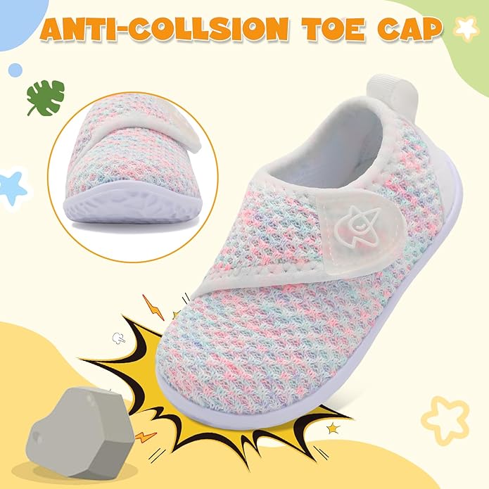 LeIsfIt Baby Shoes Boys Girls First Walking Shoes Non-Slip Infant Sneakers Lightweight Slip-on Crib Sneakers for First Walkers