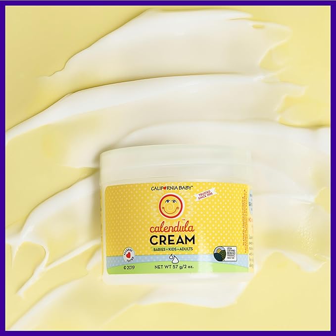 California Baby Calendula Cream | 100% Plant-Based Moisturizer | Lavender Baby Lotion | Face Moisturizer For Dry Skin | Hypoallergenic | 2.9 oz / 82g