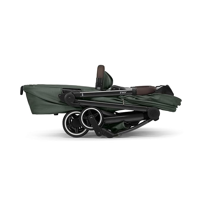 Joolz AER+ Lightweight & Compact Travel Stroller - Portable One-Hand Fold Design - Ergonomic Seat for Infant & Toddler (up to 50 lb) - XXL Sun Hood - Stroller for Airplane -Travel Pouch- Forest Green