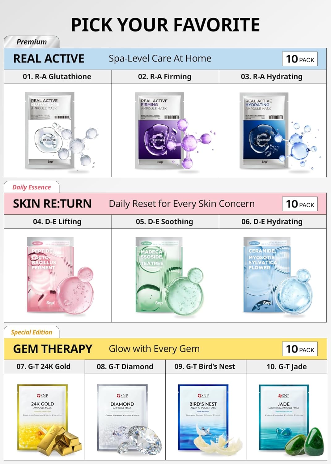 SNP Skin Return Hydrating Essence Sheet Mask | Moisturizing and Protecting for All Skin Types | Vegan Sheet Masks with Ceramide NP | Korean Face Masks Skincare | Facial Mask | 10 Sheets