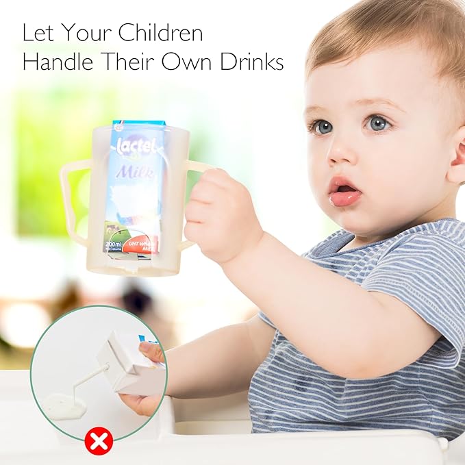 Momcozy Baby Pouch Holder No Squeeze, Baby Food & Juice Box Holder, Mess-Free, Easy Grip for Self-Feeding, BPA-Free & DEHP-Free, Must-Have for Babies, Pink