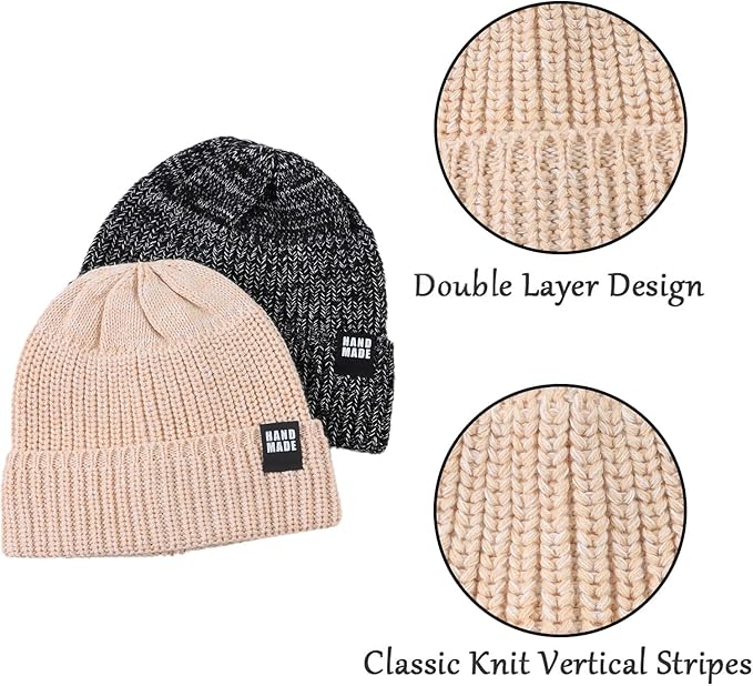 JANGANNSA Simple Knitted Baby Beanie Hip-Hop Boys Winter Hat Toddler Kids Bonnet for Girls 0-5Y