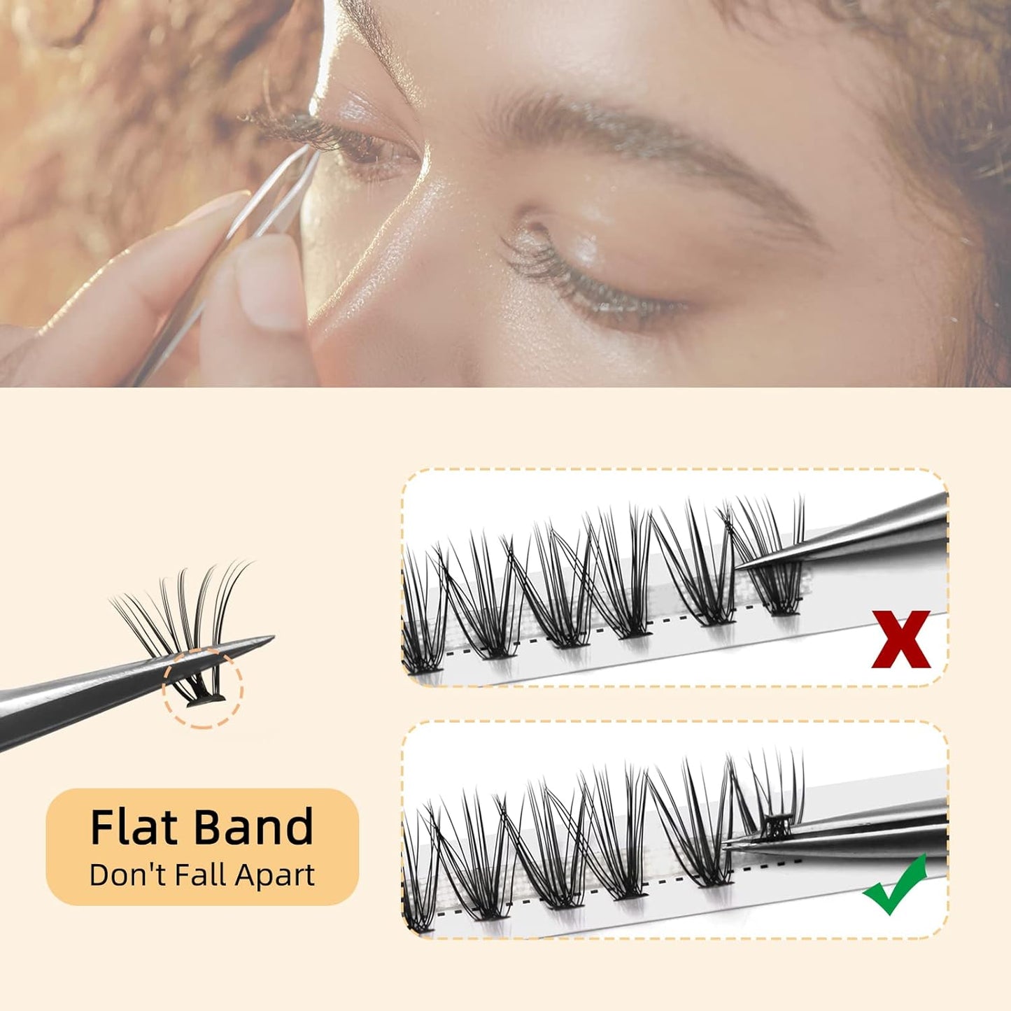 QUEWEL Lash Clusters 240Pcs Individual Lashes 20D 0.07D Curl 11mm Knot-Free Lash Extensions Clusters Lashes Soft&Natural False Eyelashes Individual DIY Eyelash Extension at Home(20D 0.07D 11)