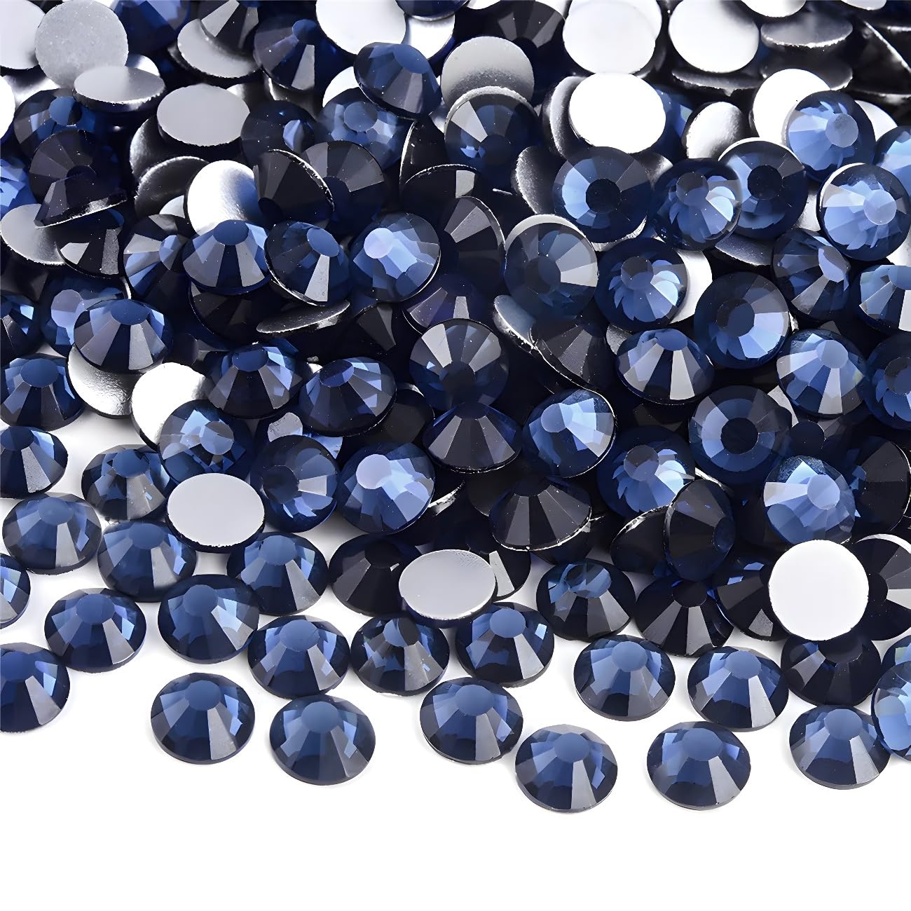 Flatback Rhinestones Round Gems for Nails Art and Crafts 4000Pcs SS12 3mm Glitter Crystals Stone DIY Bags Clothes Shoes (Dark Grey)