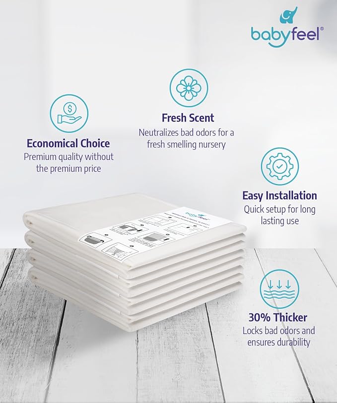 Babyfeel Refills Compatible with DEKOR PLUS Diaper Pails | 4 Pack | Exclusive 30% Extra Thickness | Diaper Pail Refills with Powerful Odor Elimination | Fresh Powder Scent | Holds up to 2320 Diapers